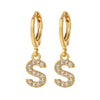 Wholesale Copper Microinlaid Zircon Letter Earring For Women