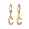 Wholesale Copper Microinlaid Zircon Letter Earring For Women