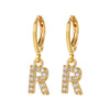 Wholesale Copper Microinlaid Zircon Letter Earring For Women