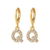 Wholesale Copper Microinlaid Zircon Letter Earring For Women