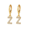 Wholesale Copper Microinlaid Zircon Letter Earring For Women
