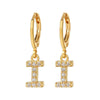 Wholesale Copper Microinlaid Zircon Letter Earring For Women