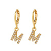 Wholesale Copper Microinlaid Zircon Letter Earring For Women