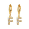 Wholesale Copper Microinlaid Zircon Letter Earring For Women
