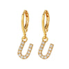 Wholesale Copper Microinlaid Zircon Letter Earring For Women