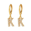 Wholesale Copper Microinlaid Zircon Letter Earring For Women