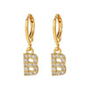 Wholesale Copper Microinlaid Zircon Letter Earring For Women