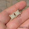 Wholesale Copper Microinlaid Zircon Rhombus Geometric Earrings For Women