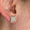 Wholesale Copper Microinlaid Zircon Rhombus Geometric Earrings For Women