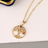 Wholesale Copper Microinlaid Zircon Tree Of Life Pendant Ochain Necklace With Electroplating Treatment Natural Plant Style For Women