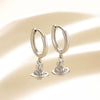 Wholesale Copper Microinlaid Zirconia Saturn Pendant Earrings For Girls Sweet Style
