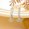 Wholesale Copper Microinlaid Zirconia Saturn Pendant Earrings For Girls Sweet Style