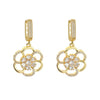 Wholesale Copper Microinlaid Zirconium Petal Fourleaf Clover Women's Earrings