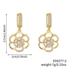 Wholesale Copper Microinlaid Zirconium Petal Fourleaf Clover Women's Earrings