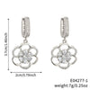 Wholesale Copper Microinlaid Zirconium Petal Fourleaf Clover Women's Earrings