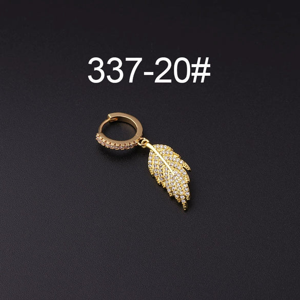 Wholesale Copper Microinlay Irregular Animals Zodiac Ear Buckle Piercing Earrings Jewelry