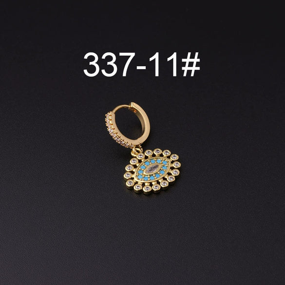 Wholesale Copper Microinlay Irregular Animals Zodiac Ear Buckle Piercing Earrings Jewelry