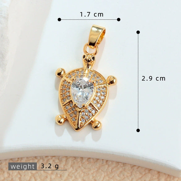 Wholesale Copper Micropaved Animal Zodiac Marine Life Turtle Starfish Necklace Pendant Cartoon Style
