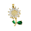 Wholesale Copper Micropaved Flower Pendant Women's Necklace
