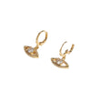 Wholesale Copper Micropaved Zircon Eye Pendant Earrings Retro Light Luxury Style