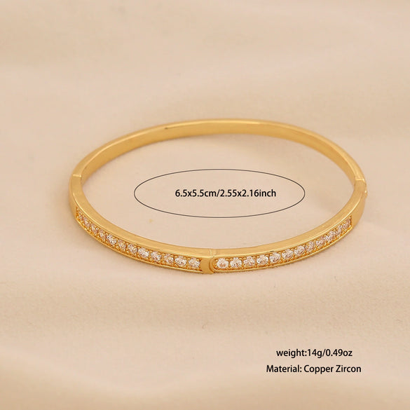 Wholesale Copper Micropaved Zircon Inlaid With Gold Bracelet Luxury Highend Jewelry