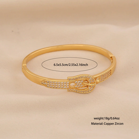 Wholesale Copper Micropaved Zircon Inlaid With Gold Bracelet Luxury Highend Jewelry