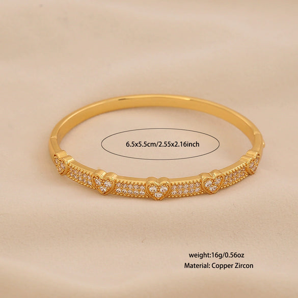 Wholesale Copper Micropaved Zircon Inlaid With Gold Bracelet Luxury Highend Jewelry