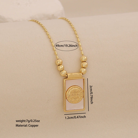 Wholesale Copper Microplated 18K Imitation Shell Cross Virgin Pendant Necklace Jewelry
