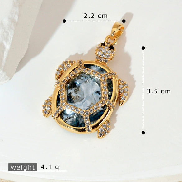 Wholesale Copper Minimalist Animal Zodiac Micropaved Marine Turtle Starfish Necklace Pendant