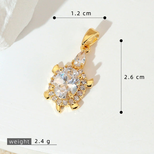 Wholesale Copper Minimalist Animal Zodiac Micropaved Marine Turtle Starfish Necklace Pendant