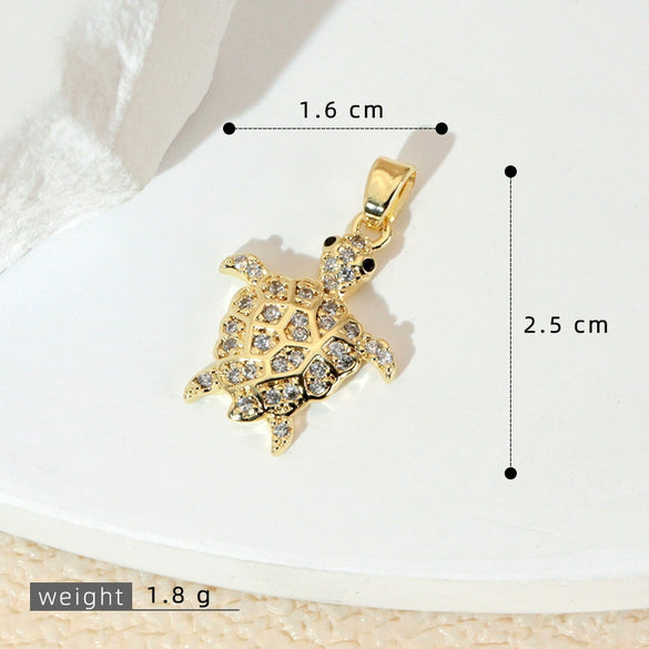 Wholesale Copper Minimalist Animal Zodiac Micropaved Marine Turtle Starfish Necklace Pendant