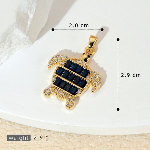 Wholesale Copper Minimalist Animal Zodiac Micropaved Marine Turtle Starfish Necklace Pendant