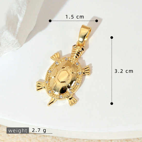 Wholesale Copper Minimalist Animal Zodiac Micropaved Marine Turtle Starfish Necklace Pendant