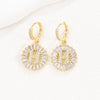 Wholesale Copper Minimalist Letter Zircon Earrings