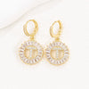 Wholesale Copper Minimalist Letter Zircon Earrings