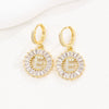 Wholesale Copper Minimalist Letter Zircon Earrings
