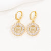 Wholesale Copper Minimalist Letter Zircon Earrings