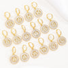 Wholesale Copper Minimalist Letter Zircon Earrings