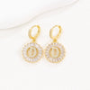 Wholesale Copper Minimalist Letter Zircon Earrings
