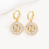 Wholesale Copper Minimalist Letter Zircon Earrings