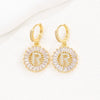 Wholesale Copper Minimalist Letter Zircon Earrings