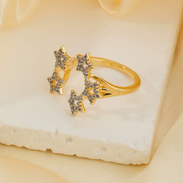 Wholesale Copper Minimalist Star Shape Electroplated Ring