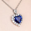 Wholesale Copper Mixed Gem Inlaid Heart Shaped Sapphire Love Pendant Necklace For Women With Zircon Styling And Ochain