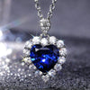 Wholesale Copper Mixed Gem Inlaid Heart Shaped Sapphire Love Pendant Necklace For Women With Zircon Styling And Ochain