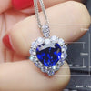 Wholesale Copper Mixed Gem Inlaid Heart Shaped Sapphire Love Pendant Necklace For Women With Zircon Styling And Ochain