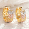 Wholesale Copper Multicolor Fresh Flower Geometric Ushaped Earrings Electroplated