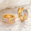 Wholesale Copper Multicolor Fresh Flower Geometric Ushaped Earrings Electroplated