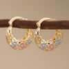 Wholesale Copper Multicolor Fresh Flower Geometric Ushaped Earrings Electroplated