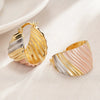 Wholesale Copper Multicolor Fresh Flower Geometric Ushaped Earrings Electroplated