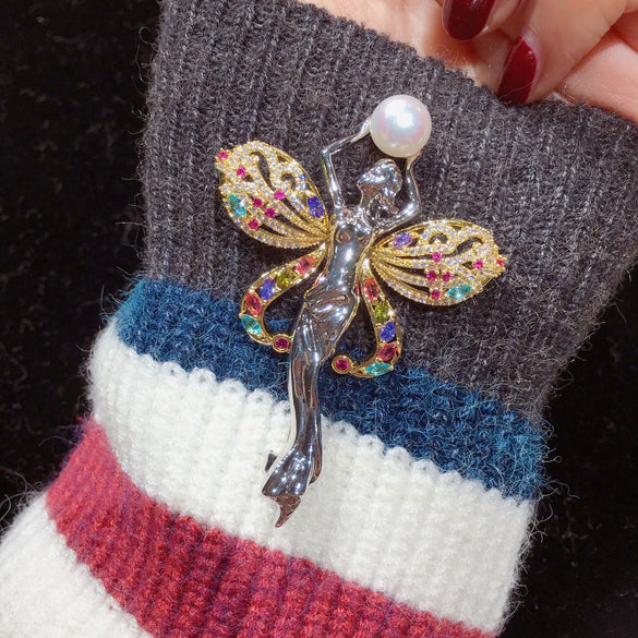 Wholesale Copper Natural Freshwater Pearl Fashion Brooch For Women